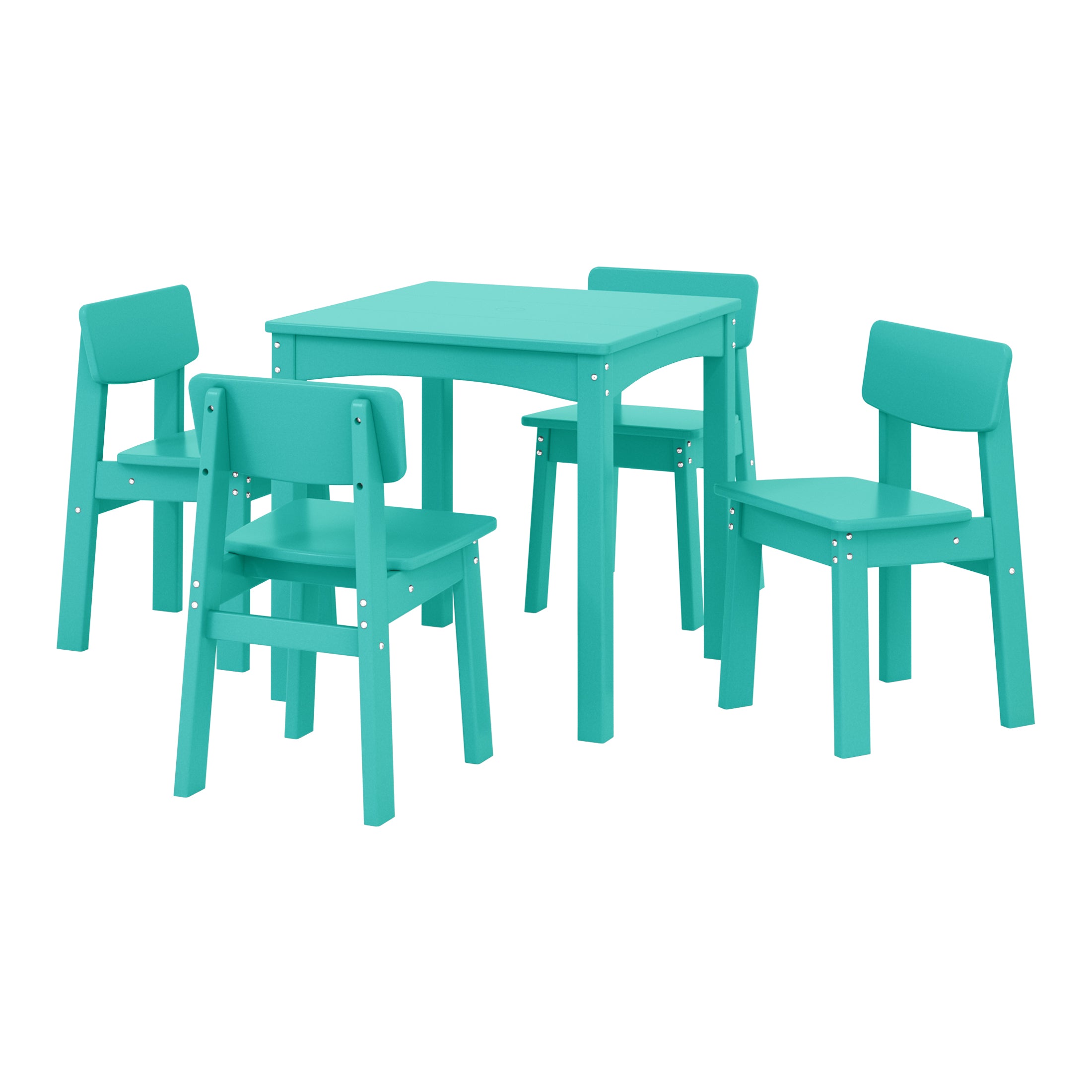 Treehouse Kids 5-Piece Modern HDPE Dining Table and Chairs Set
