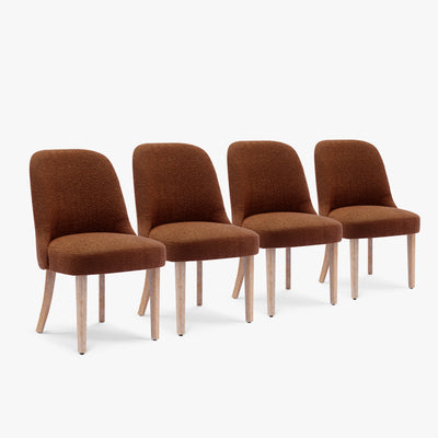 Genevieve Mid-Century Modern Upholstered Boucle Dining Chair (Set of 4)