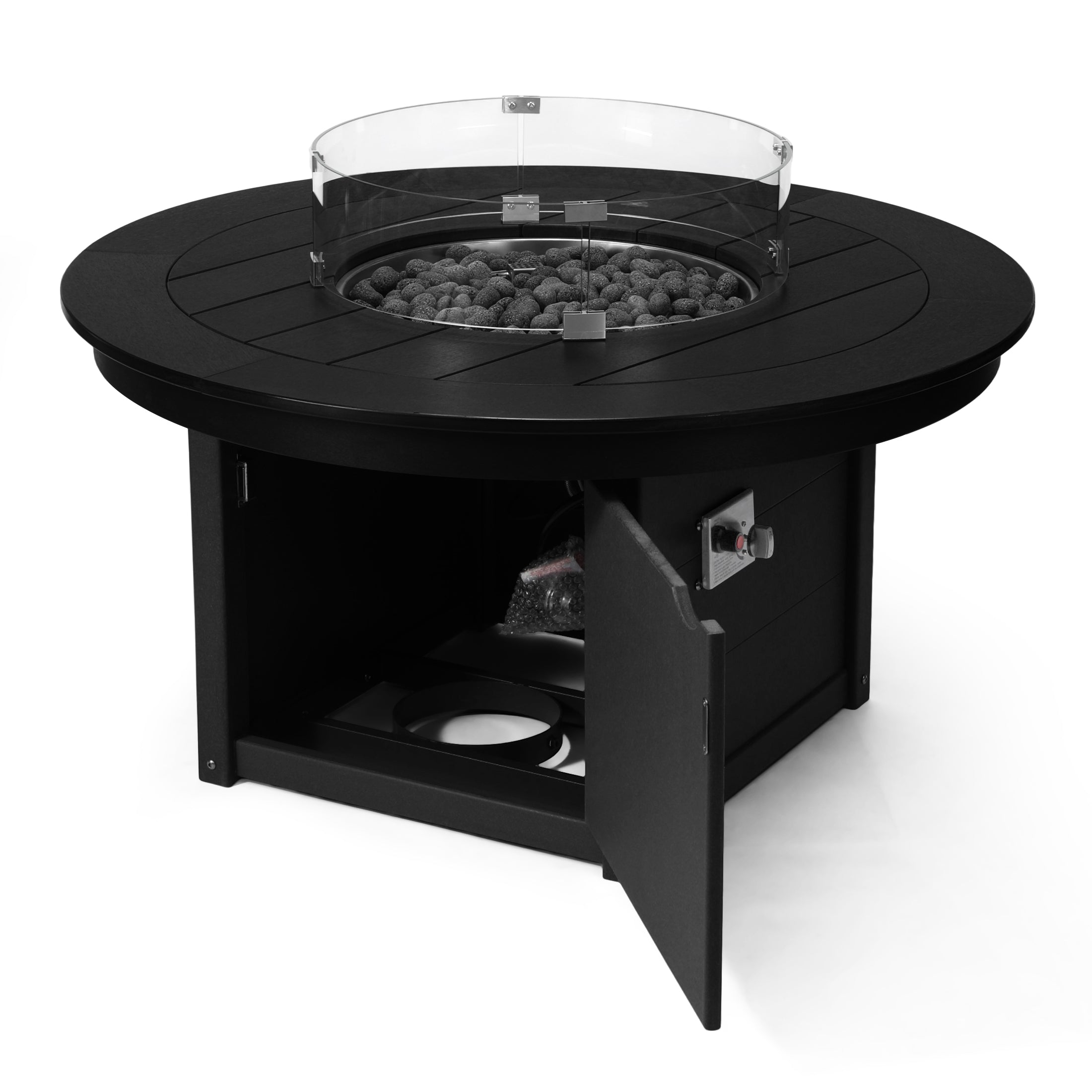 Helios 47" Modern Outdoor 55,000 BTU Patio Propane Round Fire Pit Table