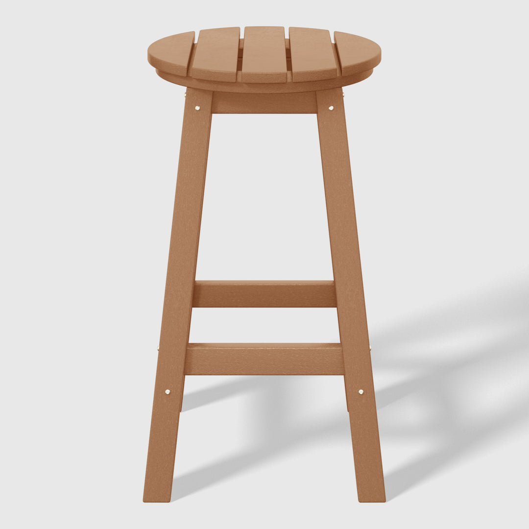 Malibu 24" HDPE Outdoor Patio Round Counter Height Bar Stool