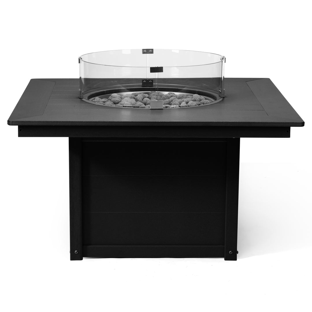 Helios 42" Modern Outdoor Patio Propane Square Fire Pit Table