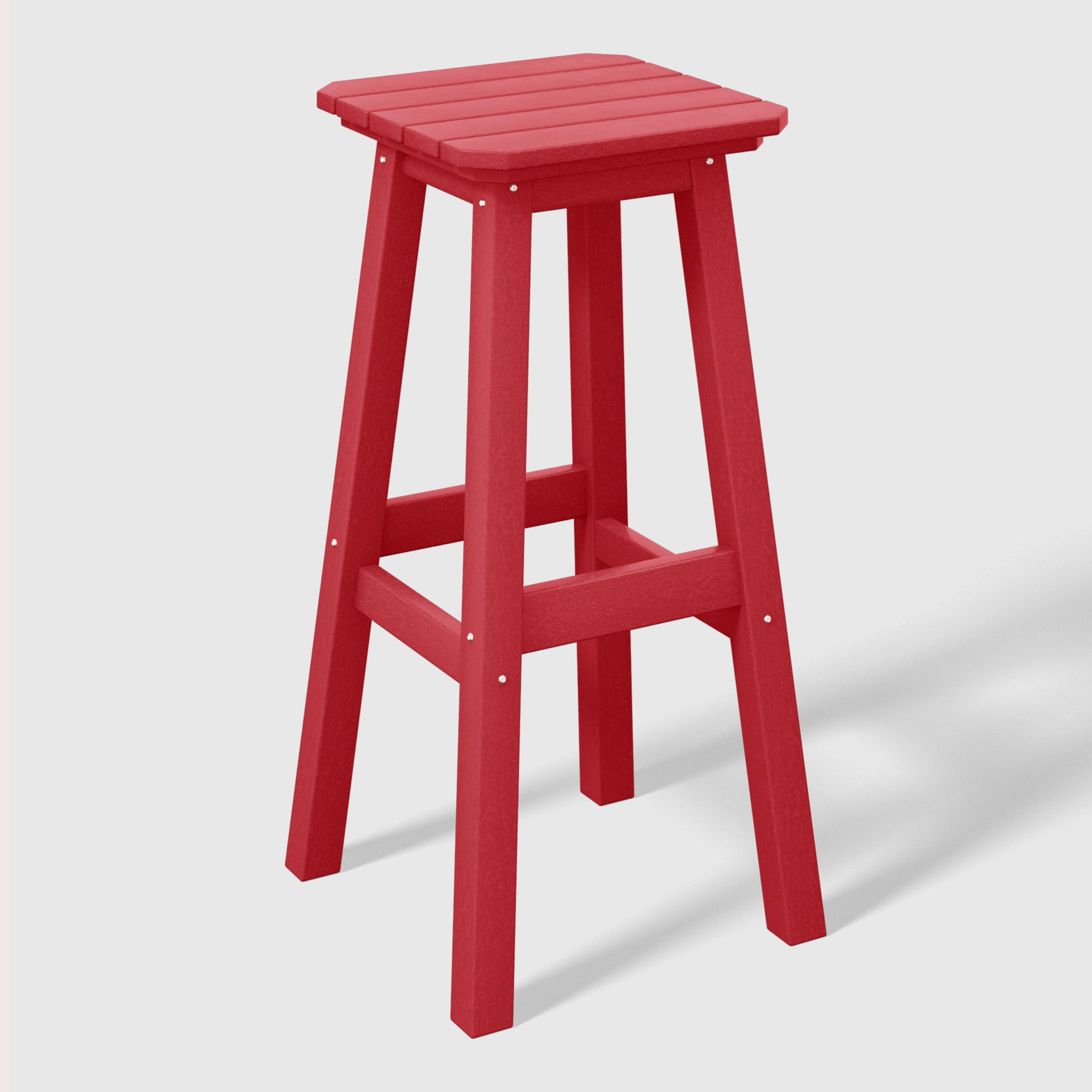 Malibu 29" HDPE Outdoor Patio Square Backless Bar Stool