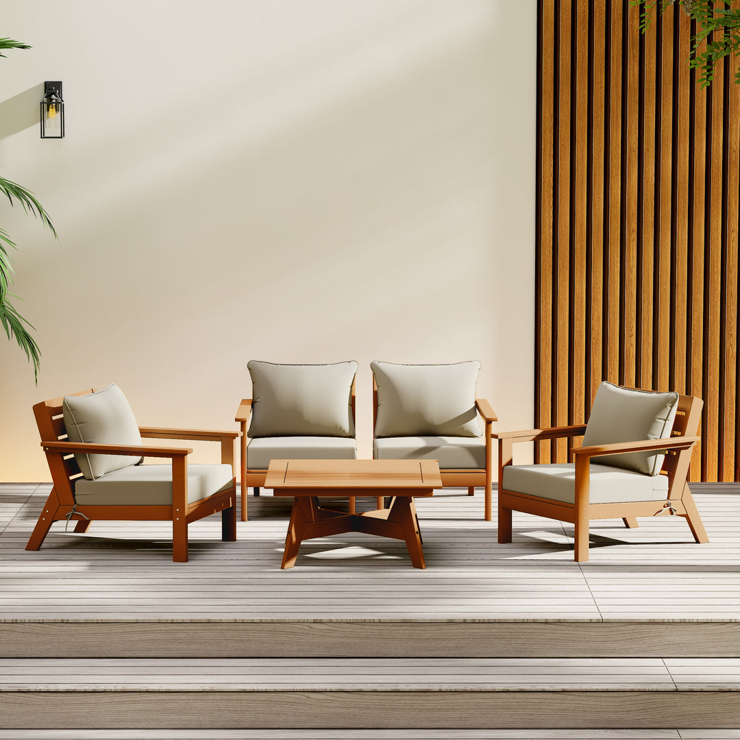 Avalon Outdoor 5-Piece Modular Sectional Patio Furniture Sofa Set