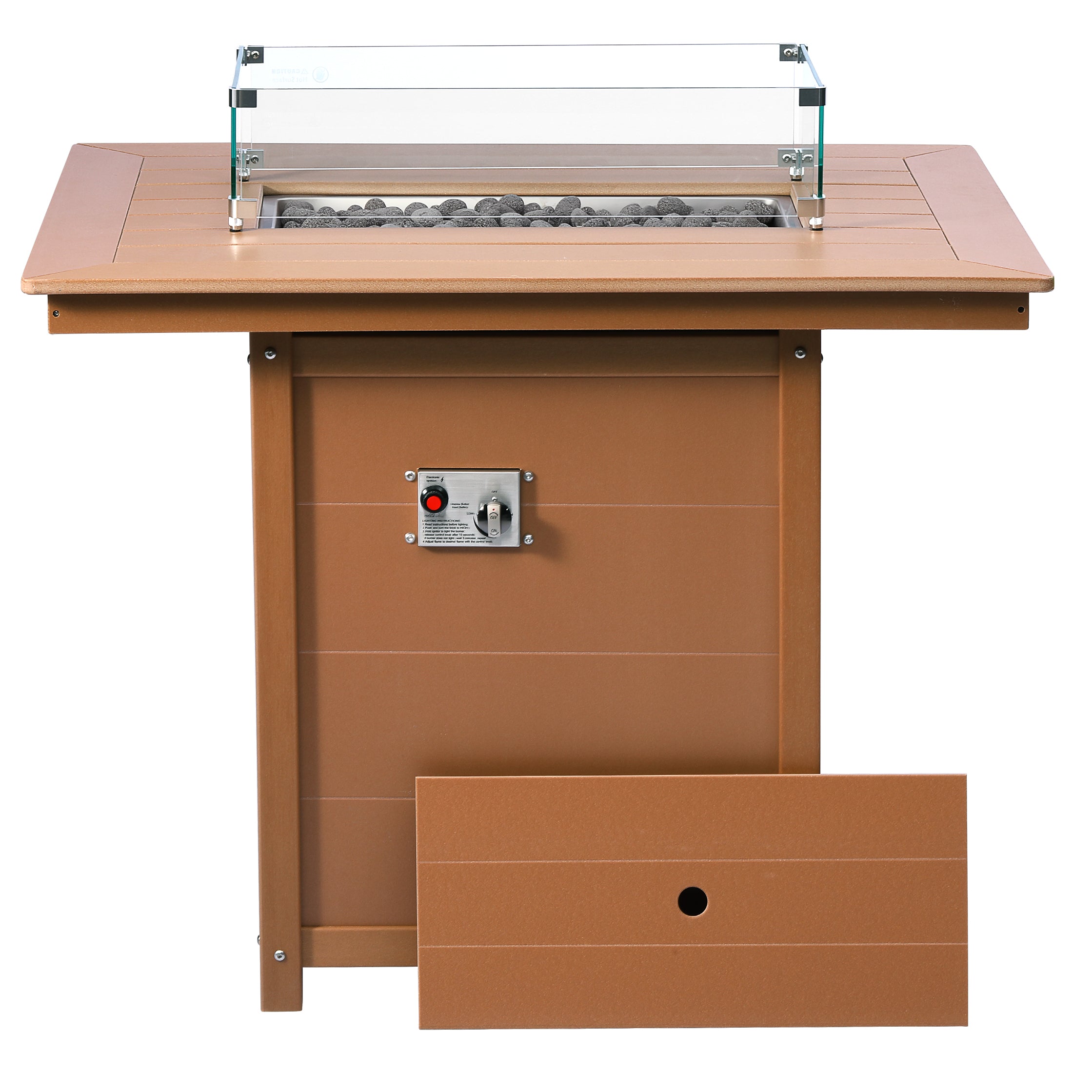 Helios 46" Modern Outdoor Patio Gas Propane Rectangle Fire Pit Table