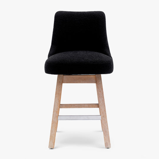 Genevieve 26" Upholstered Swivel Counter Height Bar Stools (Set of 3)