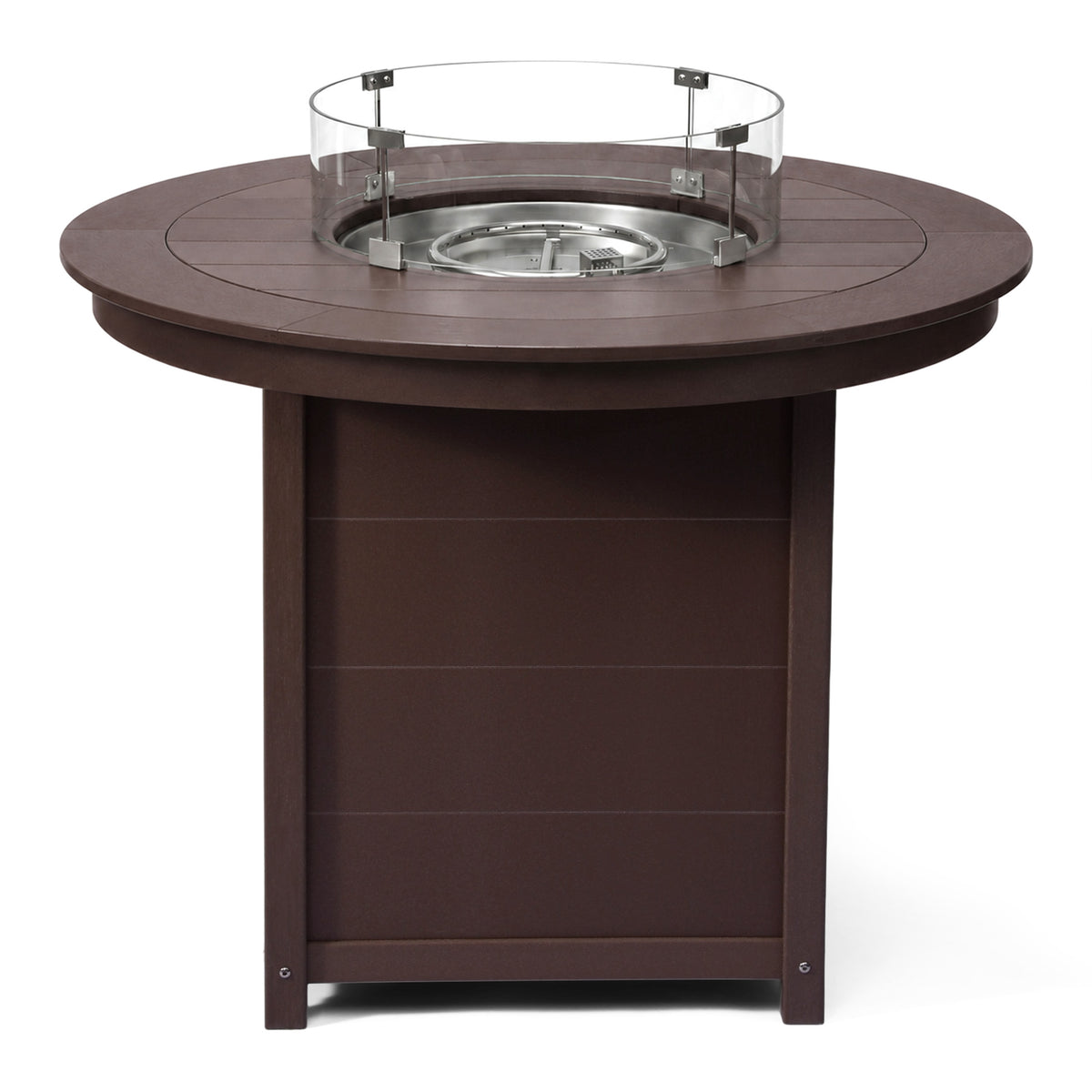 Helios 47" Modern Outdoor Patio Propane Round Counter Height Fire Pit Table