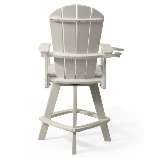 Malibu Outdoor HDPE Swivel Adirondack Bar Height Chair With Cup Holder