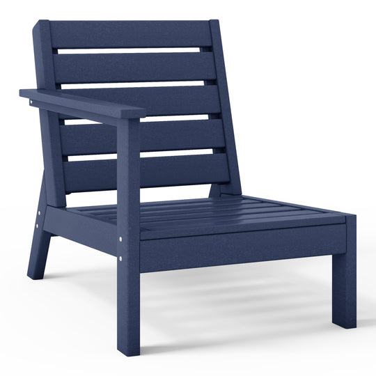 Avalon Outdoor Patio HDPE Left Arm Sectional Corner Club Chair with Patio Cushions
