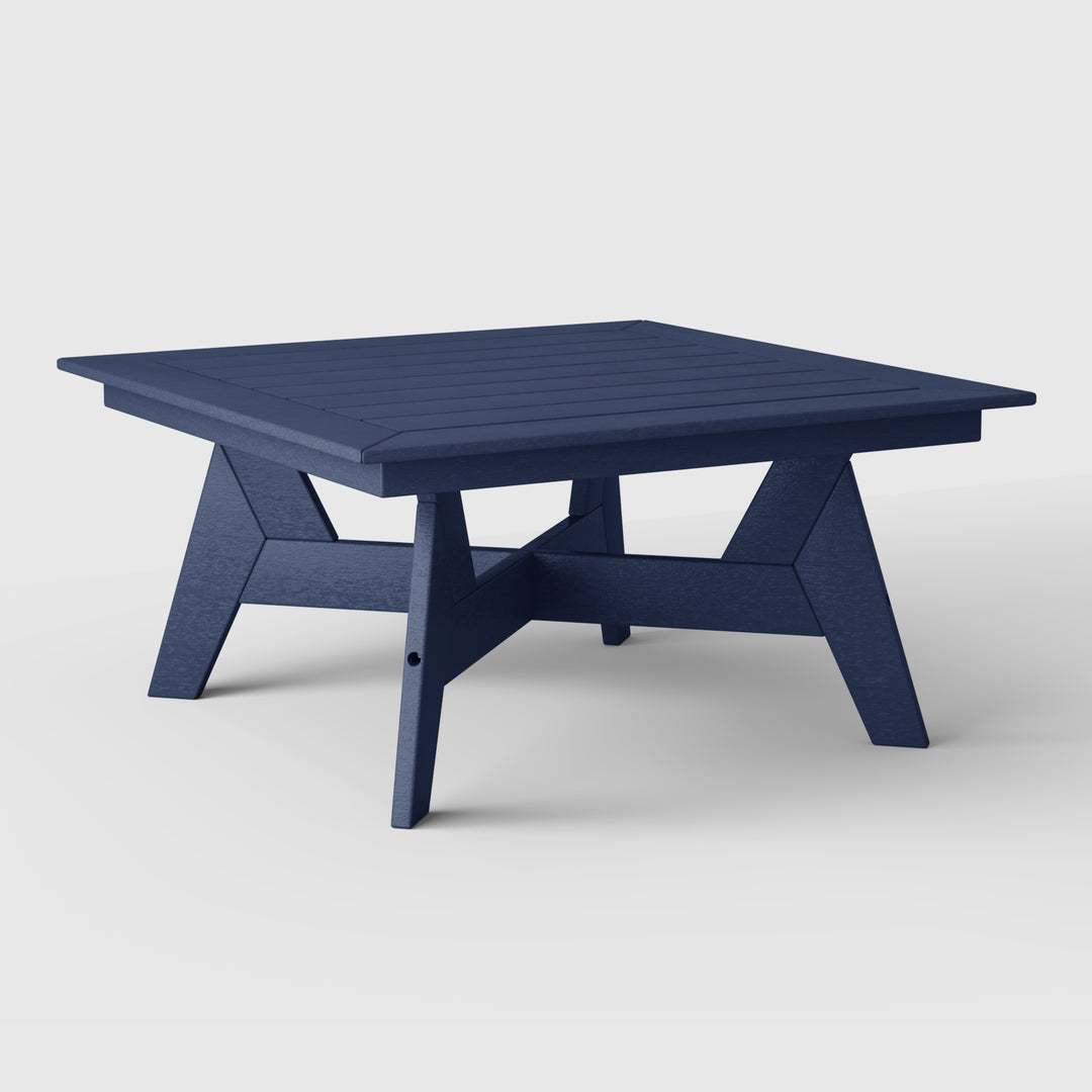 Avalon Modern Low Outdoor Patio Square HDPE Coffee Table