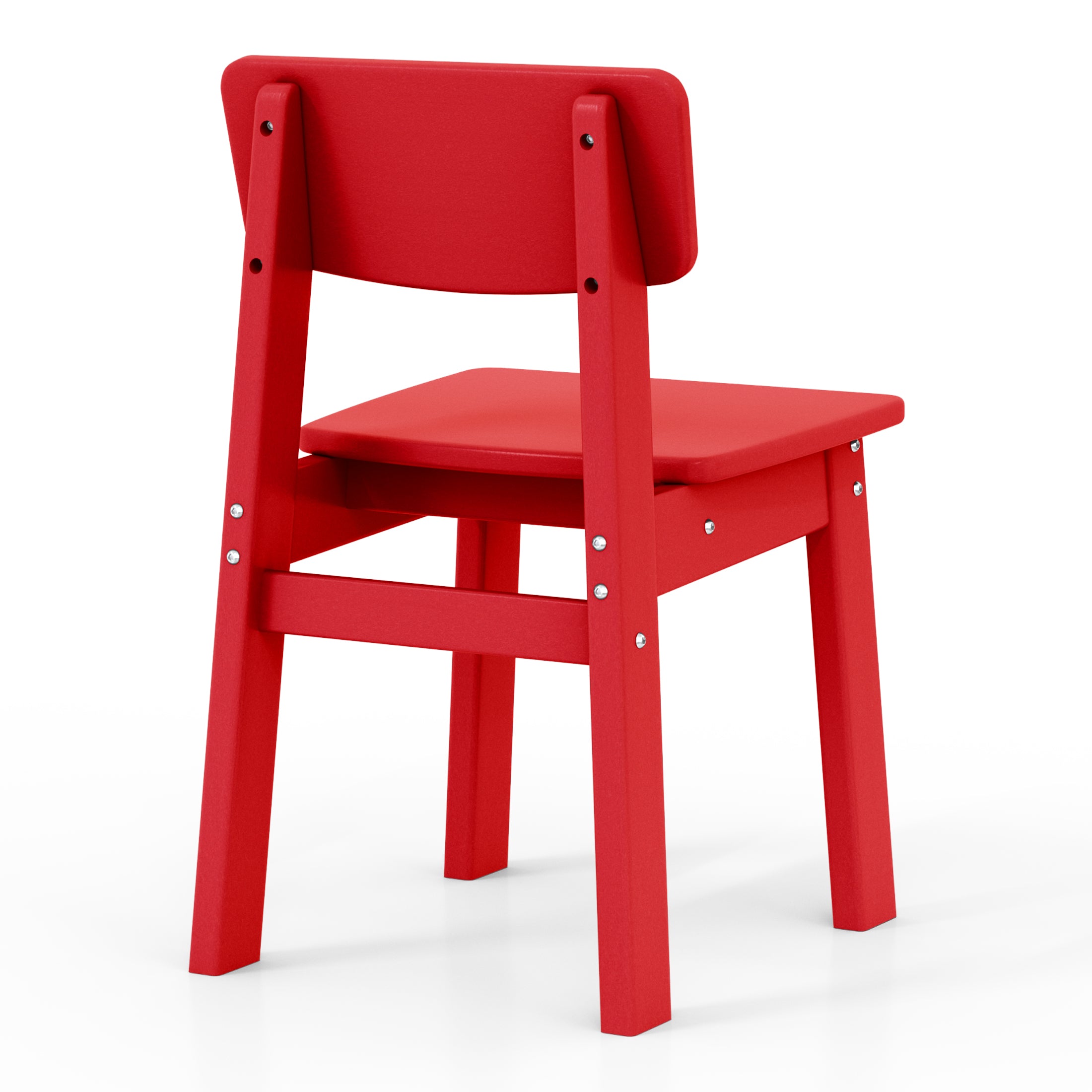 Tiny Terraces Outdoor HDPE Kids Modern Plastic Toddler Dining Chairs (Set of Two)