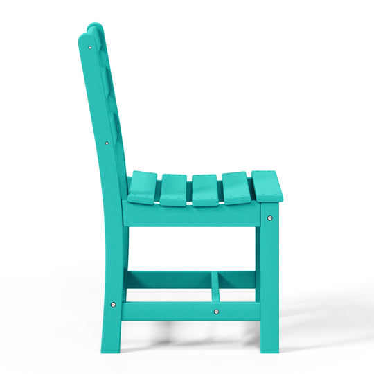 Ashore Outdoor HDPE Patio Classic Armless Dining Side Chair