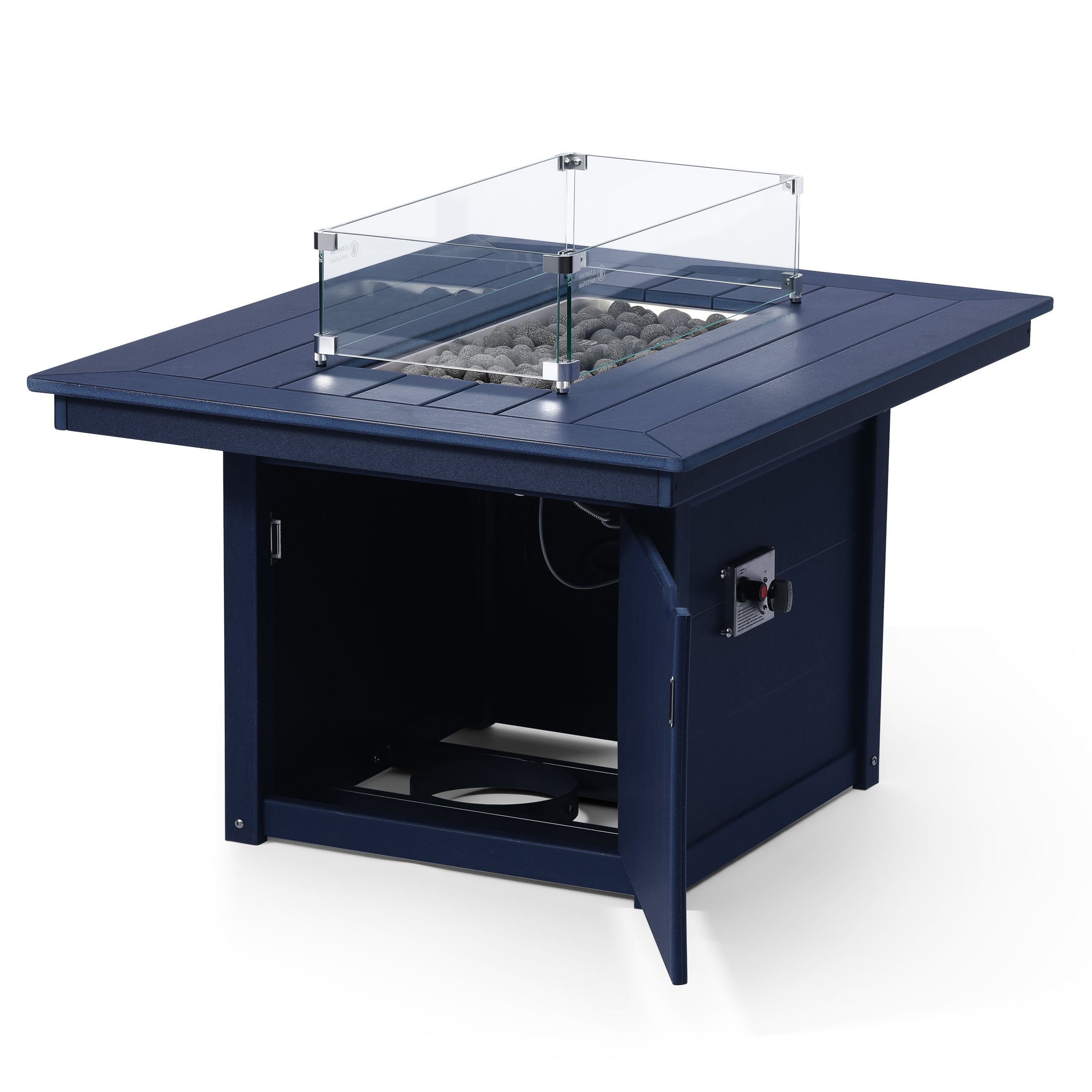Helios 46" Modern Outdoor 55,000 BTU Patio Gas Propane Rectangle Deck Fire Pit Table