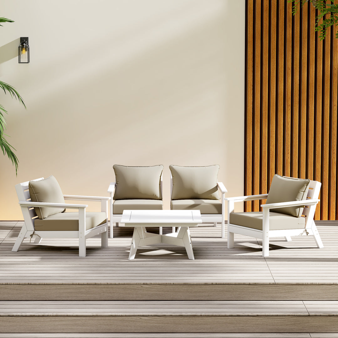 Avalon Outdoor 5-Piece Modular Sectional Patio Furniture Sofa Set