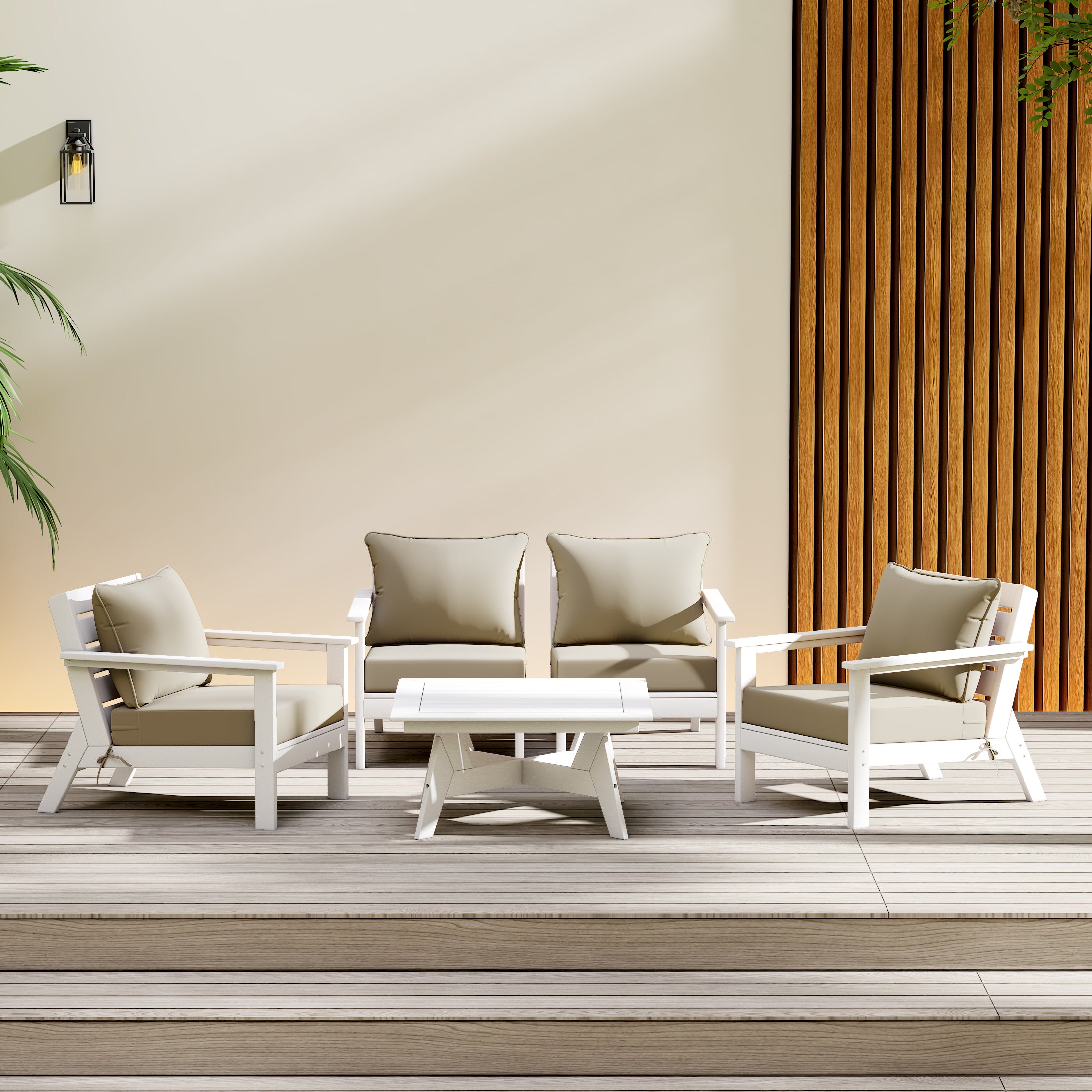 Avalon Outdoor 5-Piece Modular Sectional Patio Furniture Sofa Set