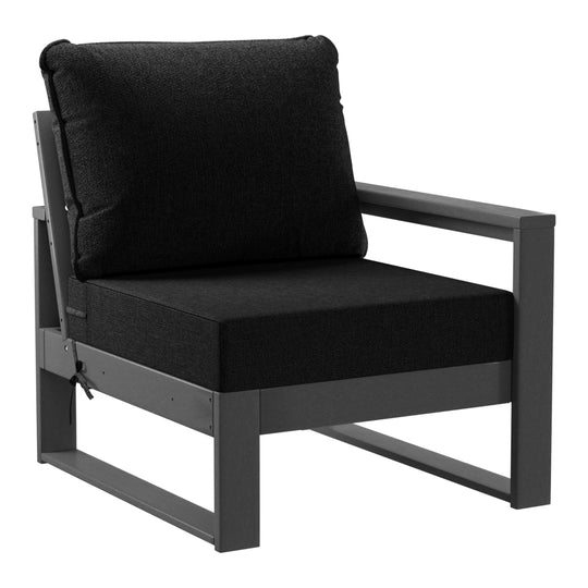 Montara 8-Piece Modern HDPE Outdoor Patio Furniture Conversation Set with Coffee Table and Ottomans