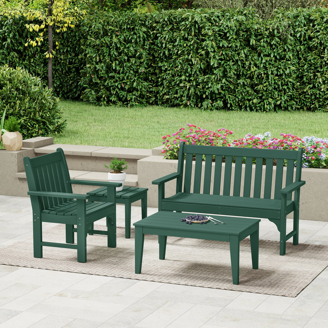 Malibu 4-Piece HDPE Outdoor Patio Furniture Couch Set