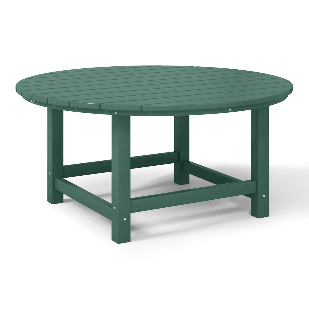 Malibu Low Outdoor HDPE Round Patio Coffee Table
