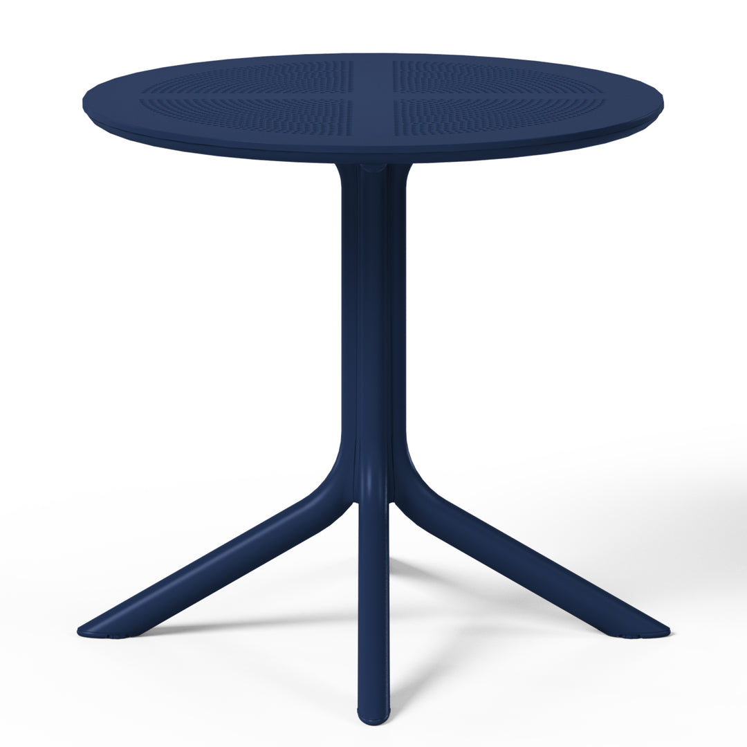 Playa 5-Piece Modern Round Patio Dining Table Set with Stackable Patio Dining Chairs