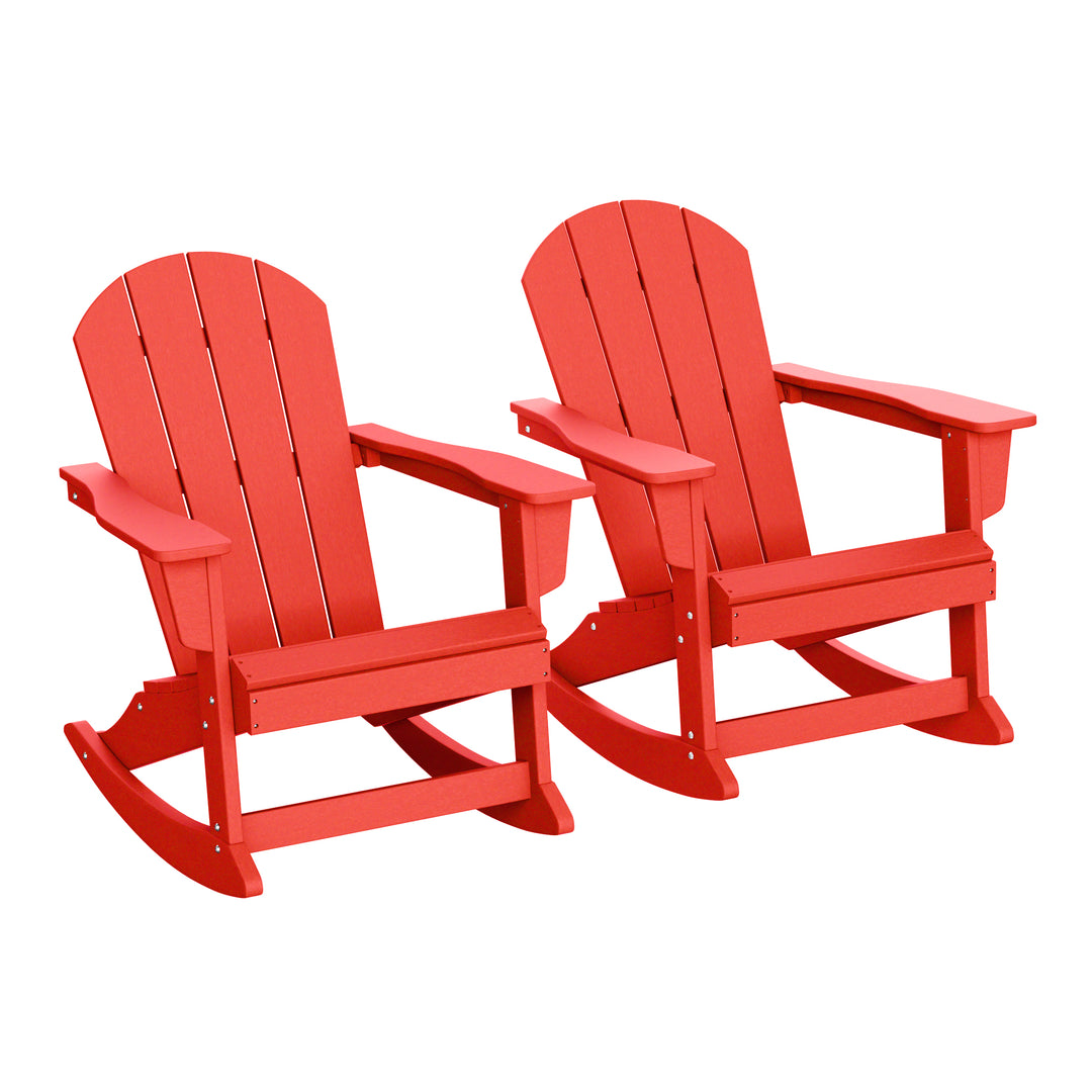 Malibu 2 piece set Outdoor / Patio Poly Adirondack rocking chairs ( 2 seater )