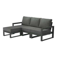 Montara 4-Piece Outdoor HDPE All-Weather Modern Deep Seating Patio Sofa Sectional Set with Waterproof Cushions