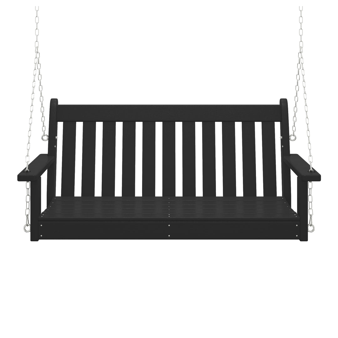 Malibu Outdoor Patio HDPE Hanging Front Porch Swing Bench