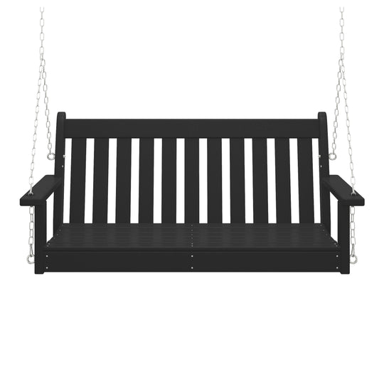 Malibu Outdoor Patio HDPE Hanging Front Porch Swing Bench