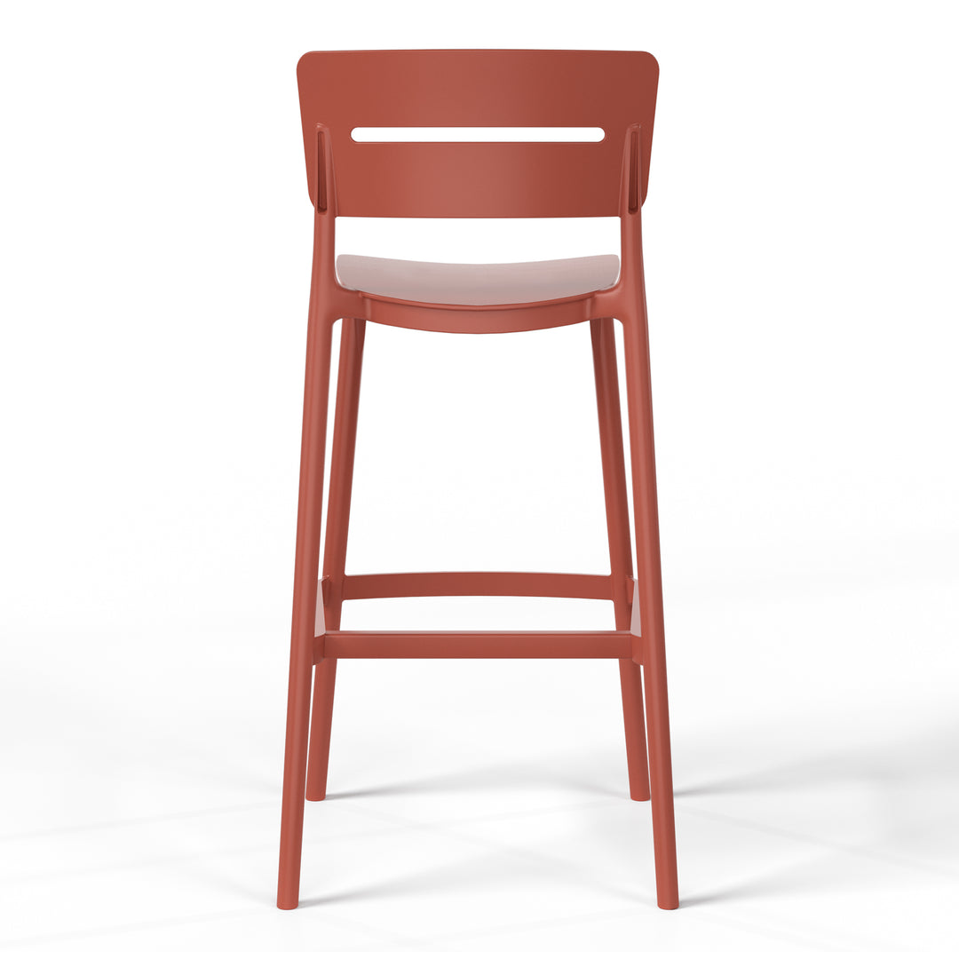 Playa Stackable Polypropylene Resin Plastic Outdoor Patio Bar Stools (Set of 2)