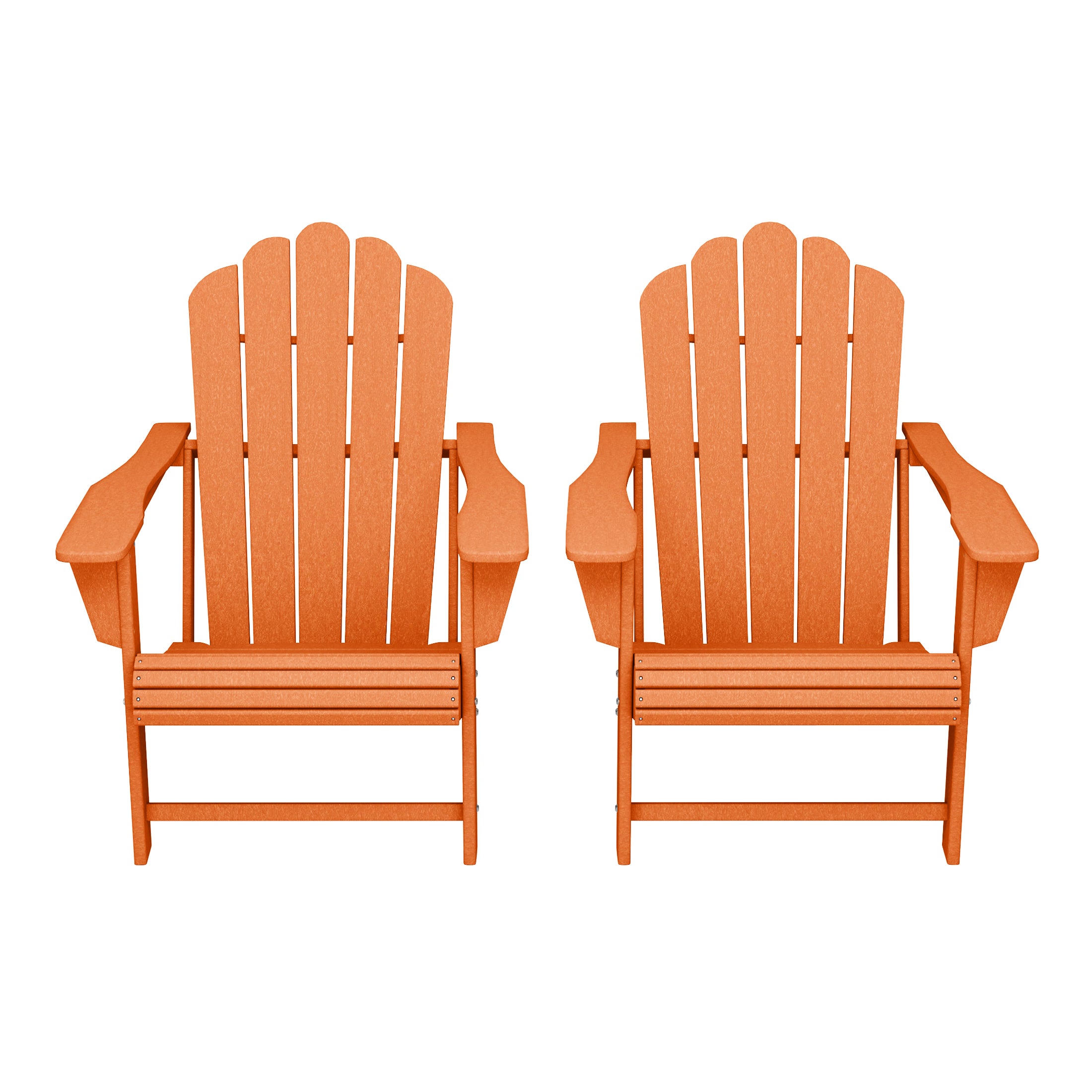 Highland Outdoor Patio HDPE Adirondack Chairs With Cup Holders (Set of 2)