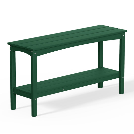 Malibu 55" Outdoor Patio HDPE Adirondack 2-Tier Shelf Console Table