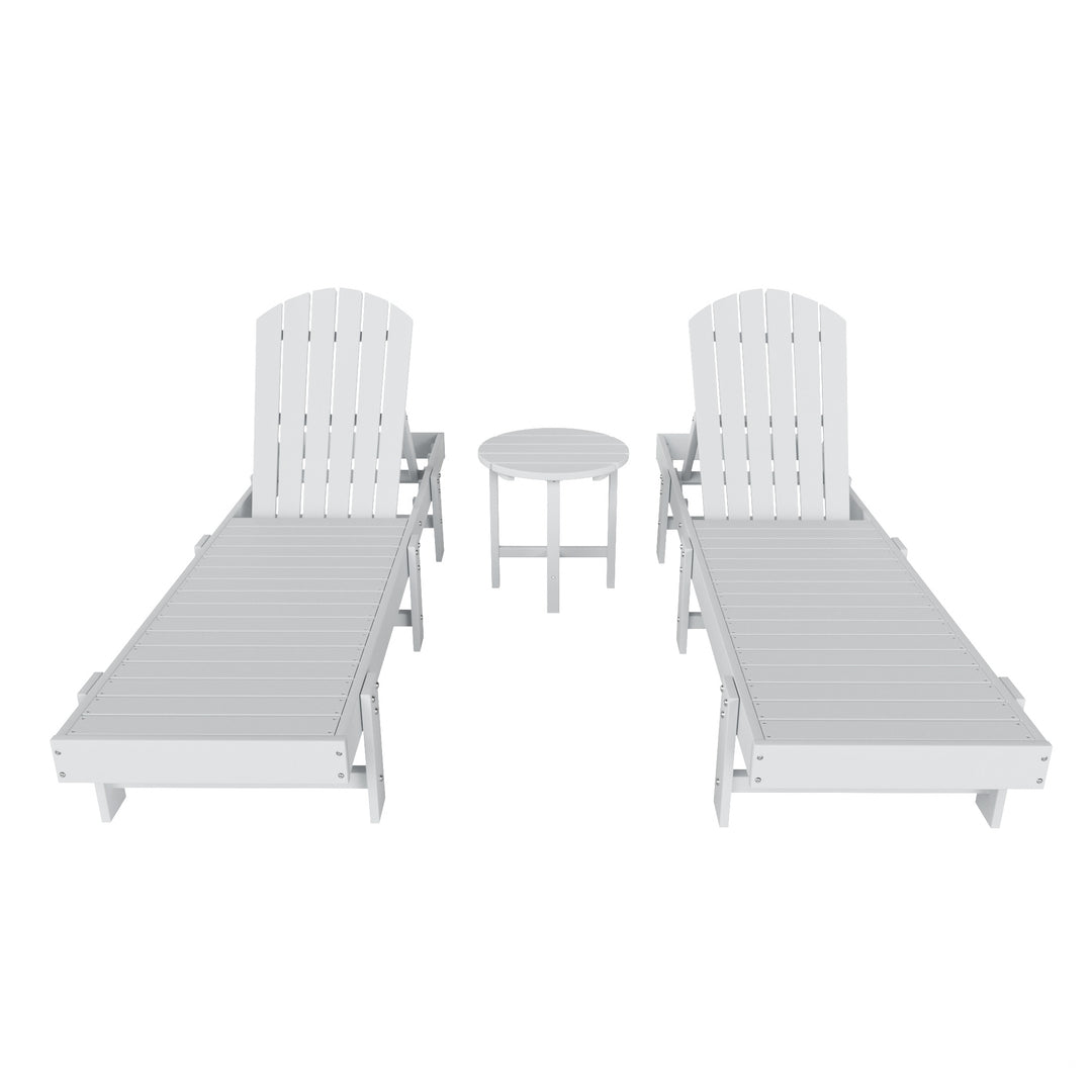 Dylan 3 Piece Adirondack Poly Reclining Chaise Lounge