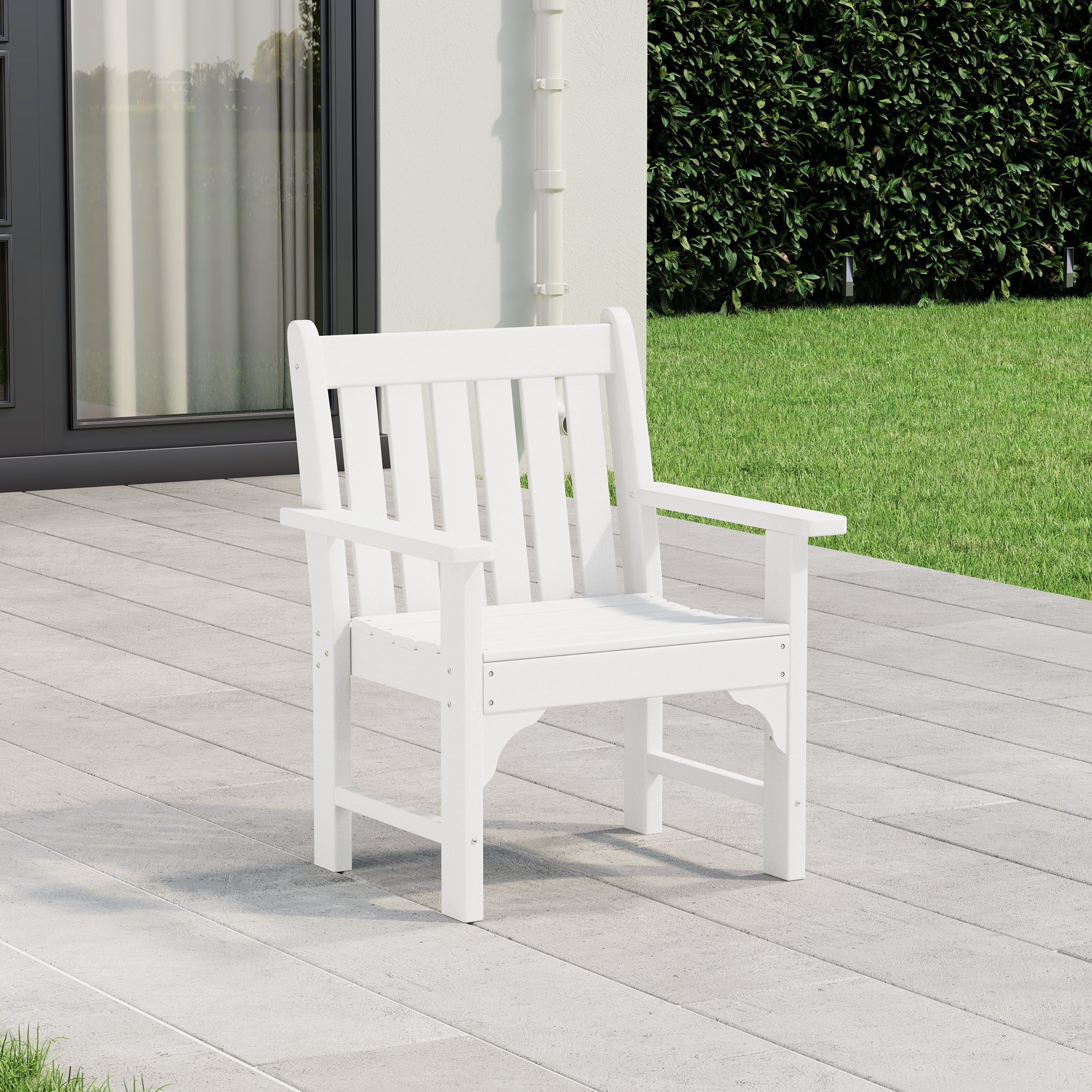 Malibu Outdoor Patio HDPE Adirondack Dining Arm Chair