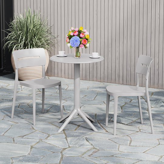 Playa 3-Piece Outdoor Resin Patio Bistro Set with Stackable Patio Dining Chairs