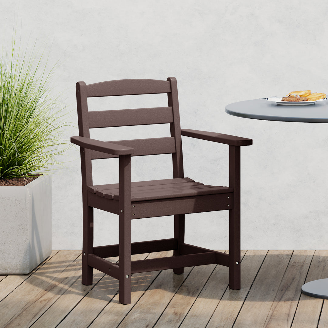 Ashore Outdoor HDPE Patio Classic Dining Arm Chair