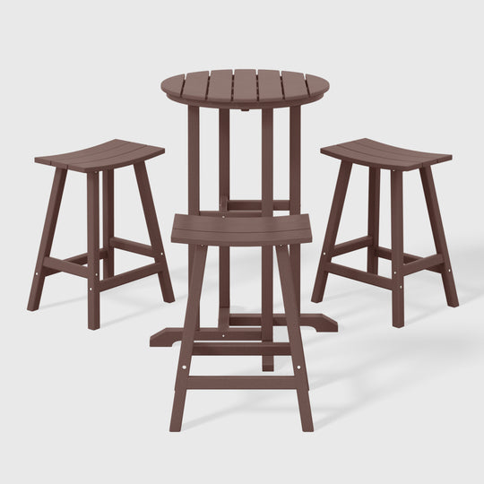 Malibu Outdoor Patio Counter Height Bar Stools Bistro Bar Table 4-Piece Set