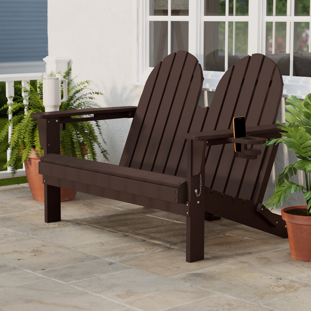 St. Augustine Outdoor Patio 49" HDPE Folding Adirondack Garden Bench