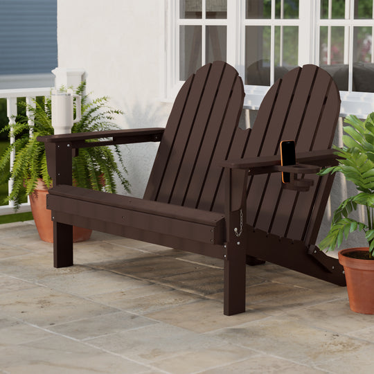 St. Augustine Outdoor Patio 49" HDPE Folding Adirondack Garden Bench