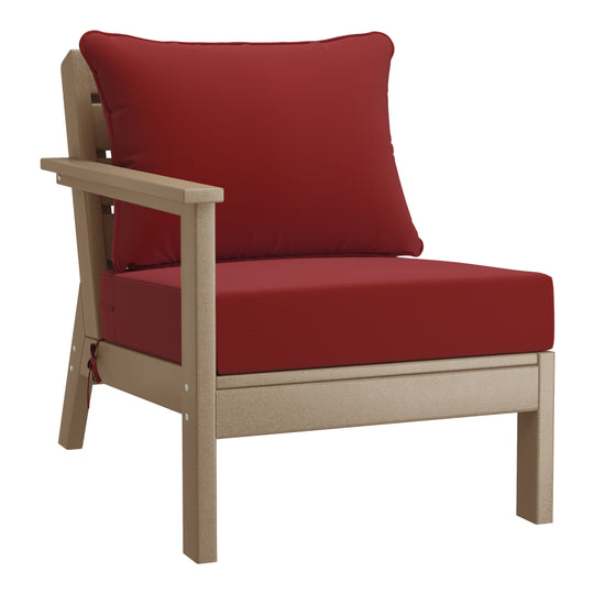Avalon Outdoor Patio HDPE Sectional Sofa with Patio Cushions