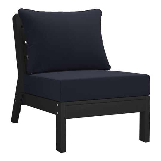 Avalon Outdoor Patio HDPE Sectional Sofa with Patio Cushions