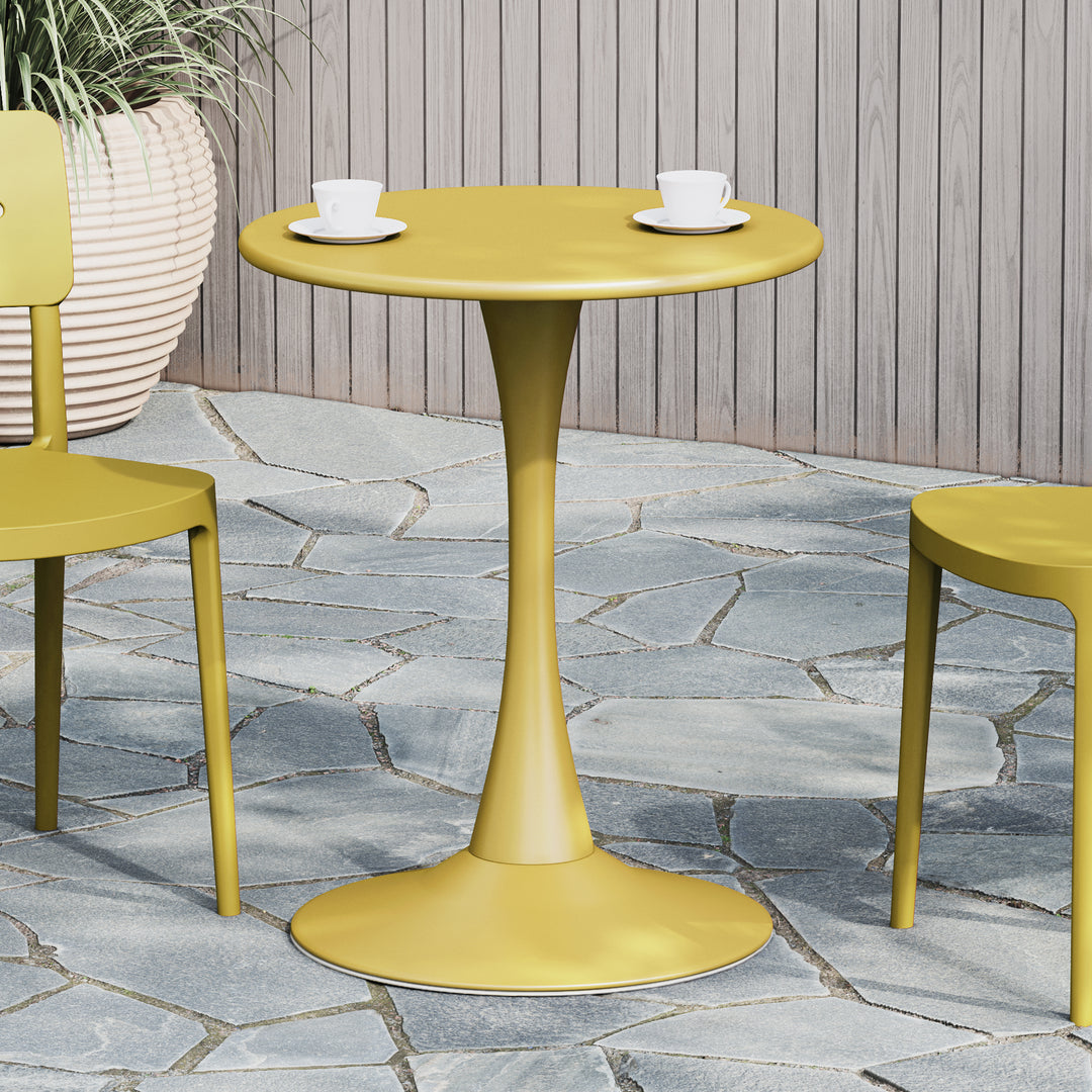 Playa 23.5" Round Outdoor Indoor Metal Cocktail Dining Table