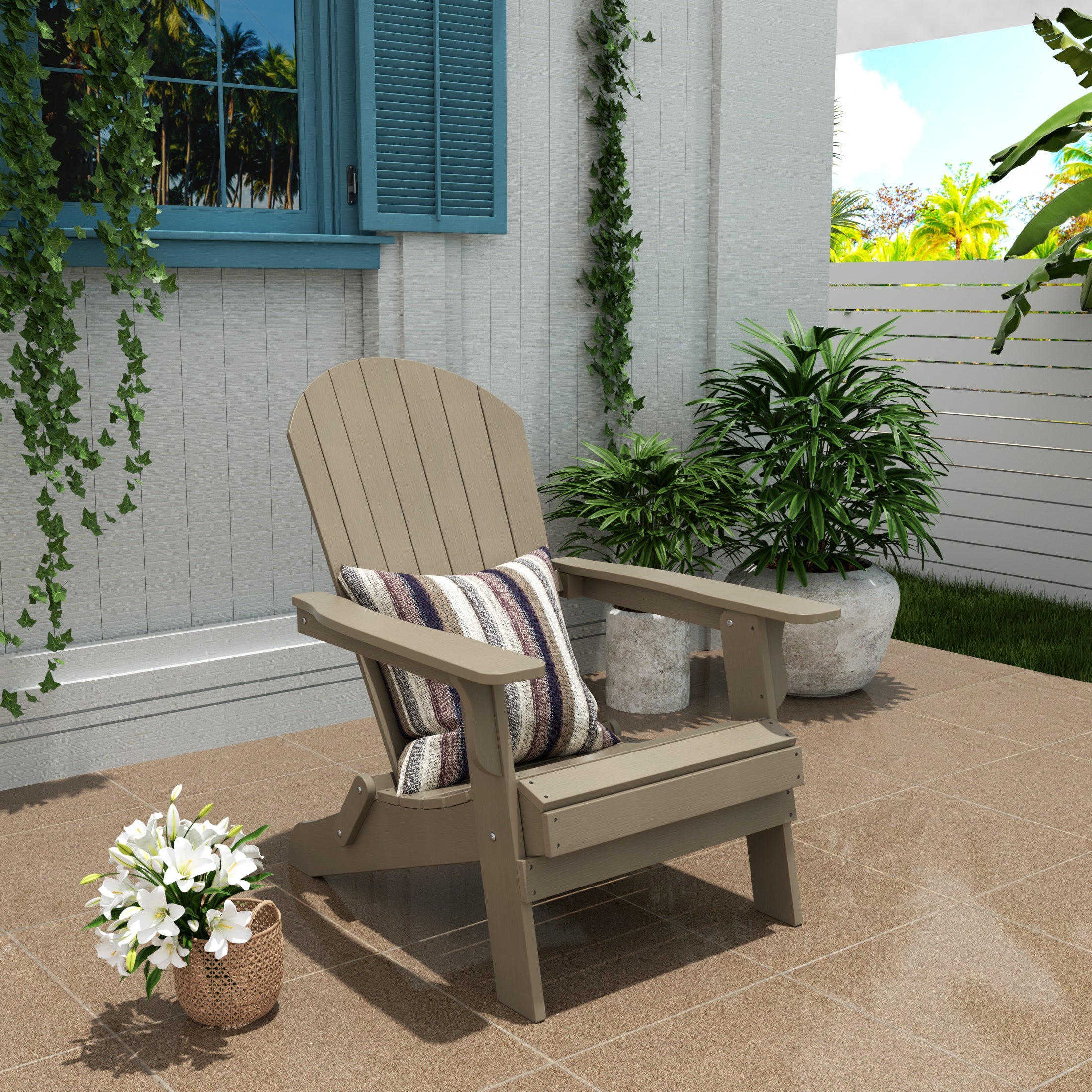 Tuscany HIPS Outdoor Patio Folding Adirondack Chair