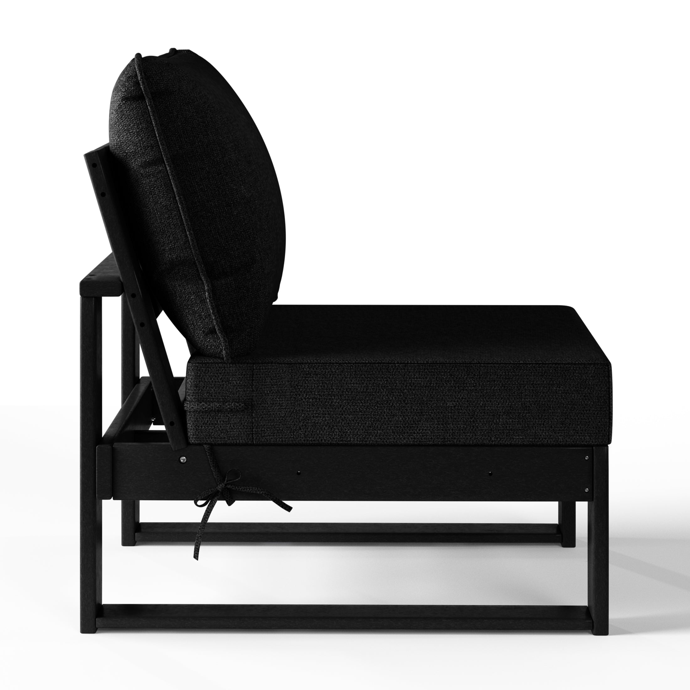 Montara Outdoor HDPE Sectional Armless Chair with Water-Proof Patio Cushions