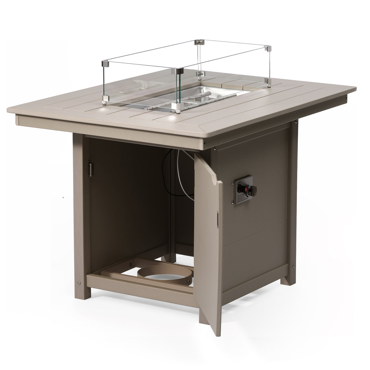 Helios 46" Modern Outdoor Patio Gas Propane Rectangular Fire Pit Table