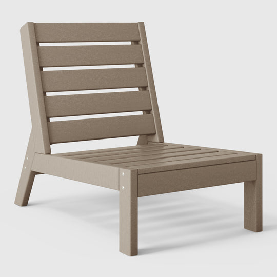 Avalon Outdoor HDPE Deep Seating Modular Armless Patio Chair with Patio Cushions