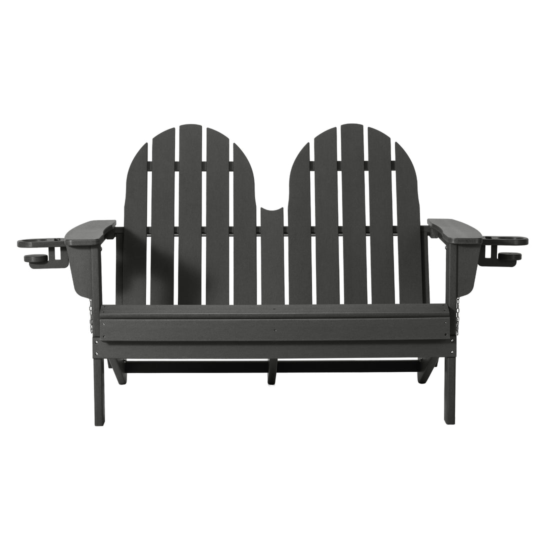 St. Augustine Outdoor Patio 49" HDPE Folding Adirondack Garden Bench