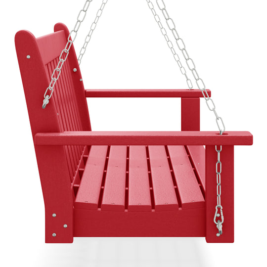 Malibu Outdoor Patio HDPE Hanging Front Porch Swing Bench