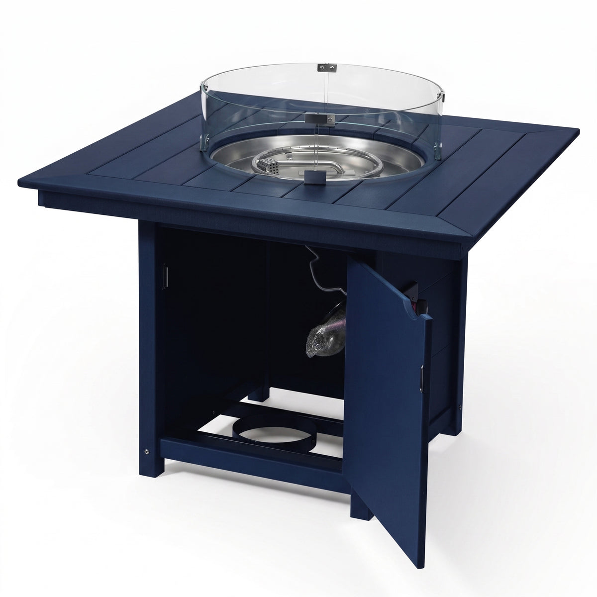 Helios Modern Outdoor Patio Propane 42" Square Fire Pit Table