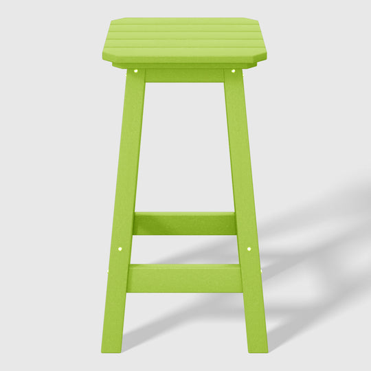 Malibu 24" HDPE Outdoor Patio Square Counter Height Bar Stool