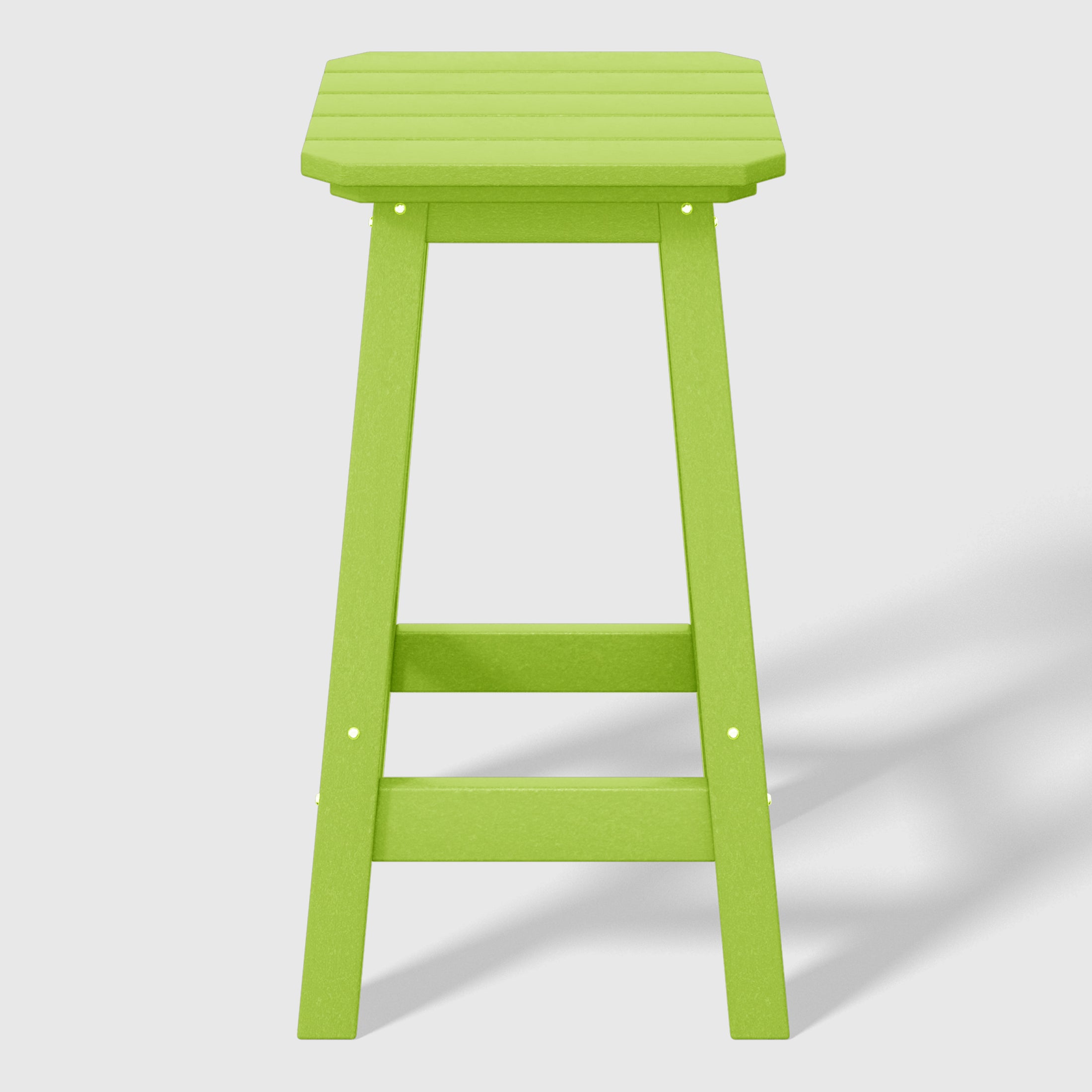 Malibu 24" HDPE Outdoor Patio Counter High Backless Square Bar Stools Set of 2