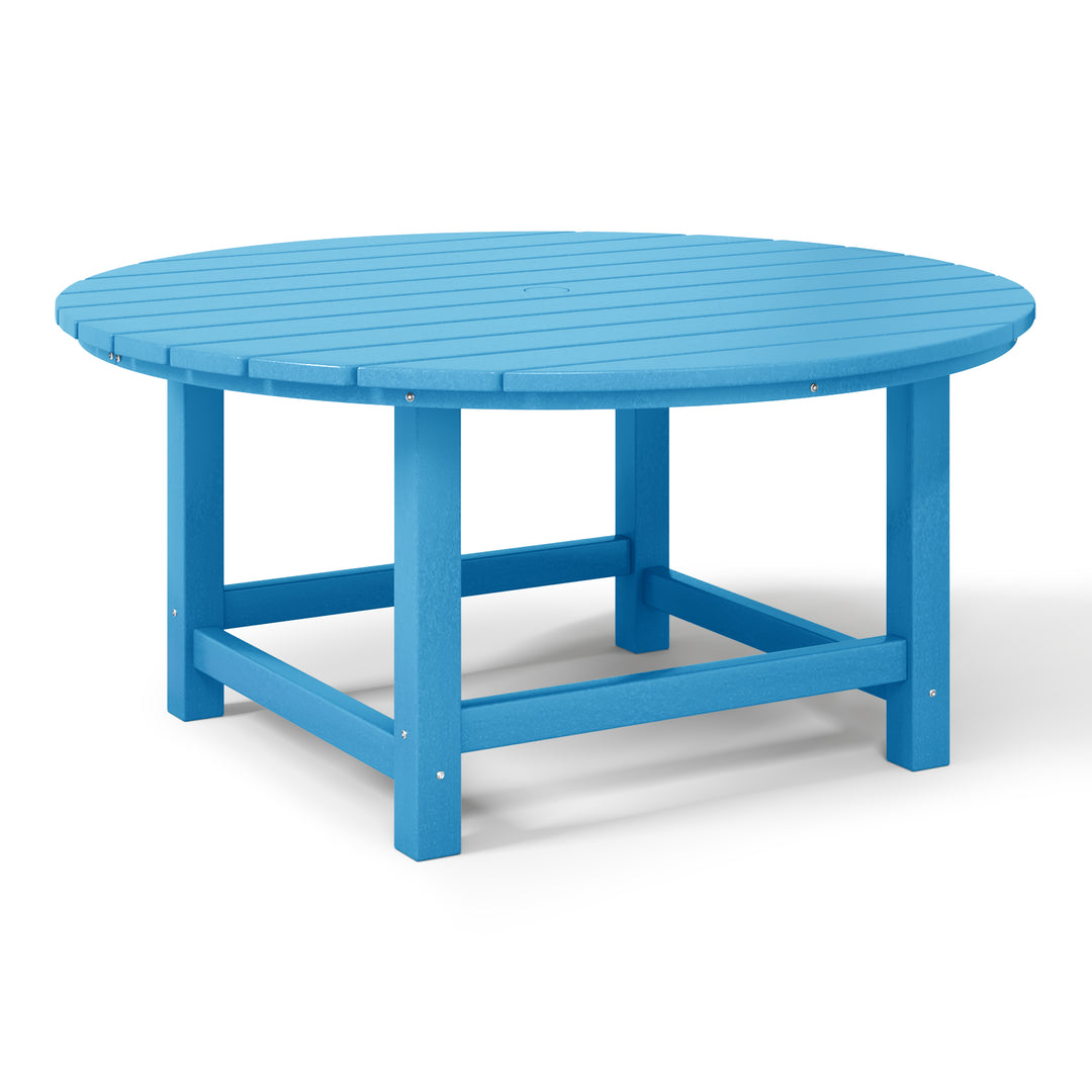 Malibu Low Outdoor HDPE Round Patio Coffee Table