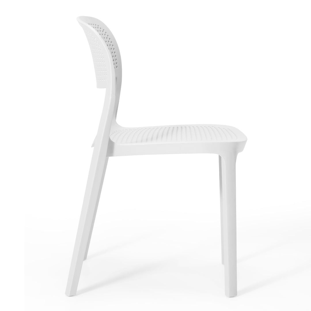 Playa Modern Stackable Plastic Resin Patio Dining Side Chair (Set of 2)